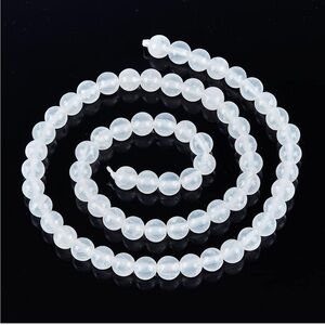 58 pieces 6mm Natural Selenite Beads White Round Loose Gemstone